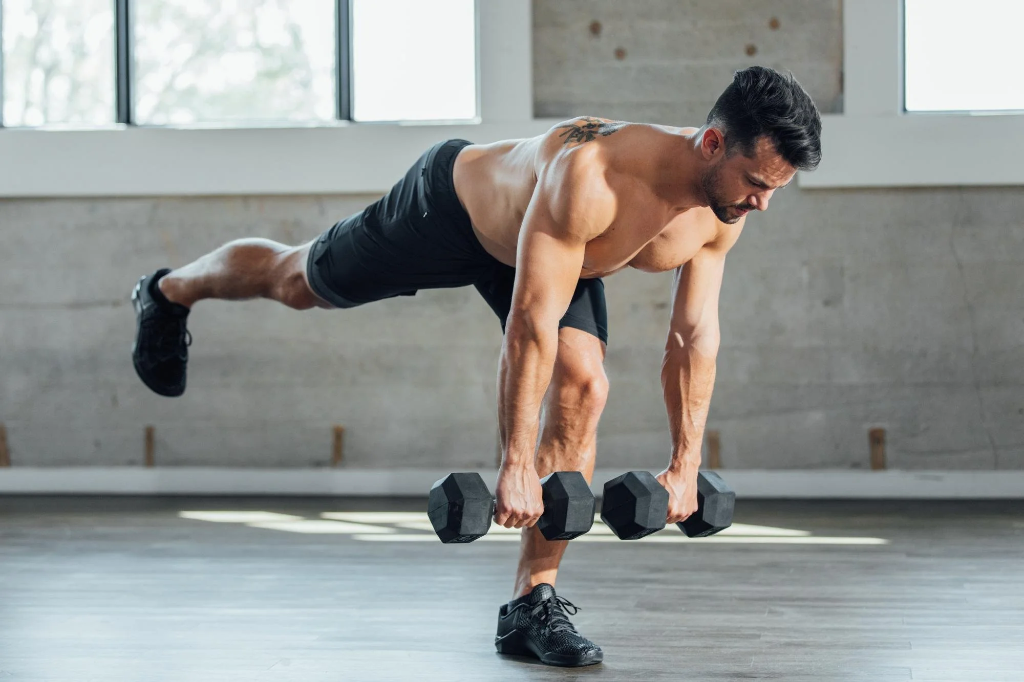 Man performing a single-leg Romanian deadlift